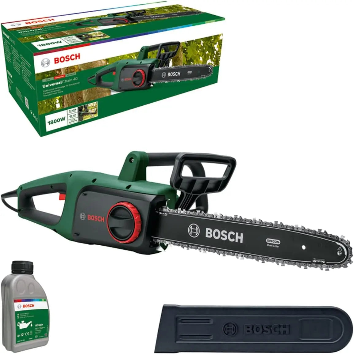 Bosch Tronçonneuse Bosch – 1800 W, gris/vert/noir
