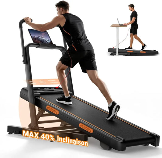 UMAY Tapis de Course Pliable Inclinable Simulateur Montagne 10km/h – gris/noir