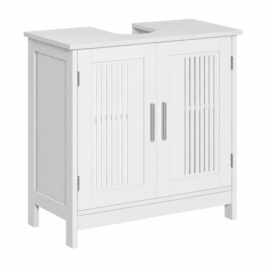 Ensemble de meubles de salle de bain, avec portes, coloris blanc, pour la salle de bain