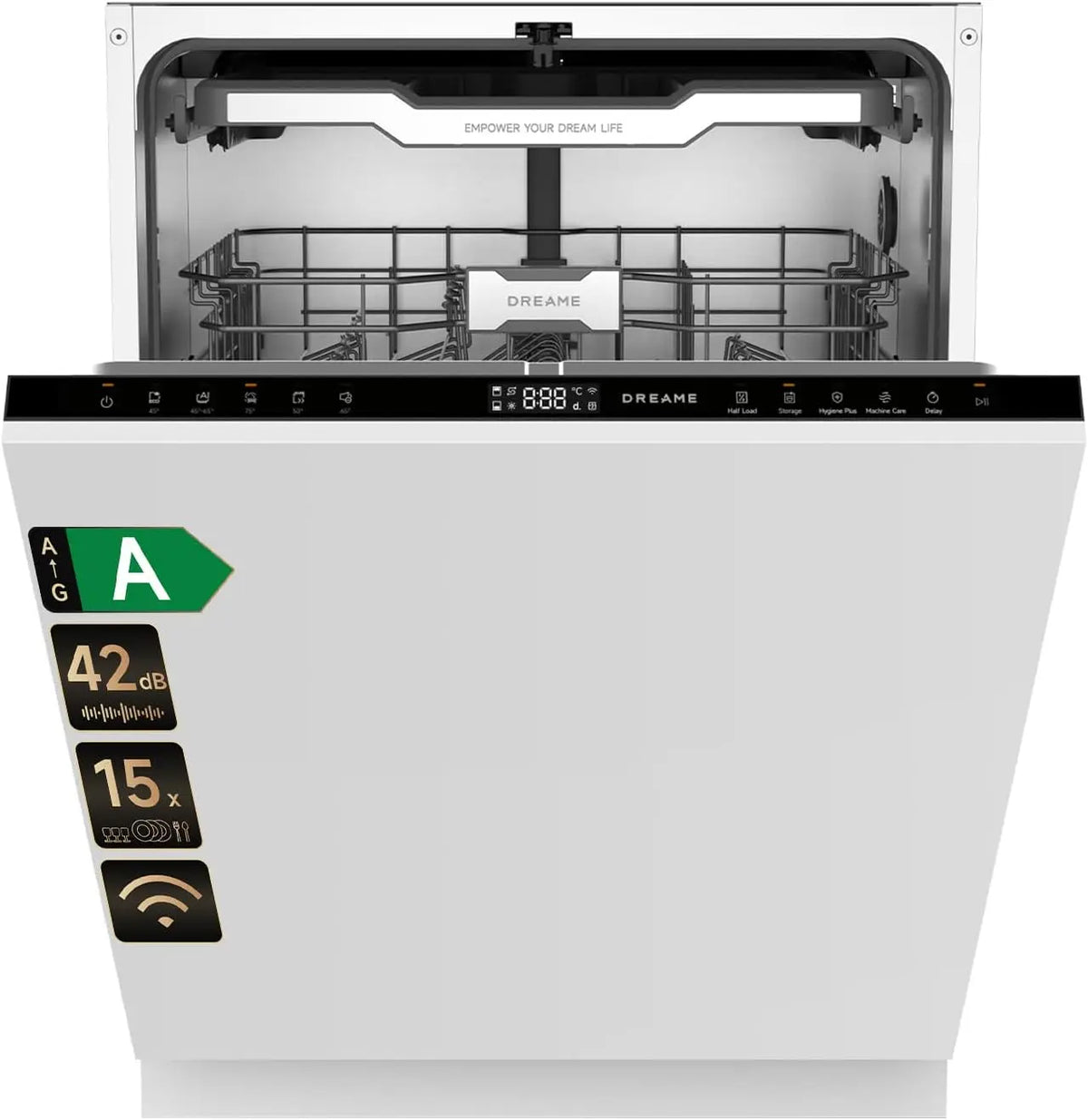 DREAME DK702 Pro Lave-vaisselle Entièrement 60cm,15 couvert – 15 couverts, gris/noir