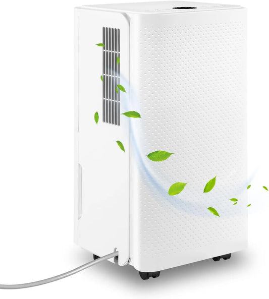Déshumidificateur Electrique Capacité de déshumidification 16L/12h - pour une taille de pièce d'environ – 1500 ml, 16 L/jour, gris/blanc
