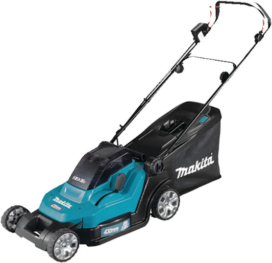 Makita Tondeuse 36V LXT 2x5,0 Ah 43 cm avec DC18SH - MAKITA DLM432CT2 – gris/noir/bleu