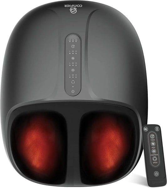 COMFIER Masseur de pieds avec chaleur appareil de massage – gris/noir