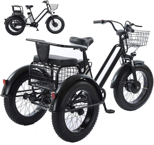 Vélo cargo électrique à pneus larges de 20 pouces – V/12, 12 Ah, gris/noir