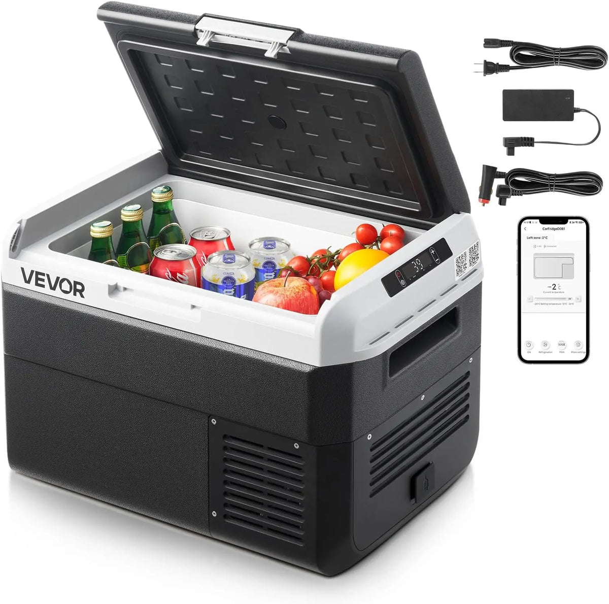 VEVOR Glacière Électrique Voiture et Maison – 25 L, gris/noir