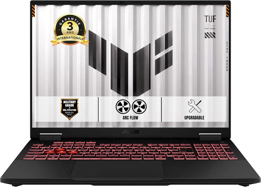 ASUS TUF pour le jeu A16 16 Pouces FHD Plus 165Hz PC portable processeur AMD Ryzen 7 260 up to 5.1 GHz – NVIDIA GeForce RTX 5060, 55 W / 100 W, noir