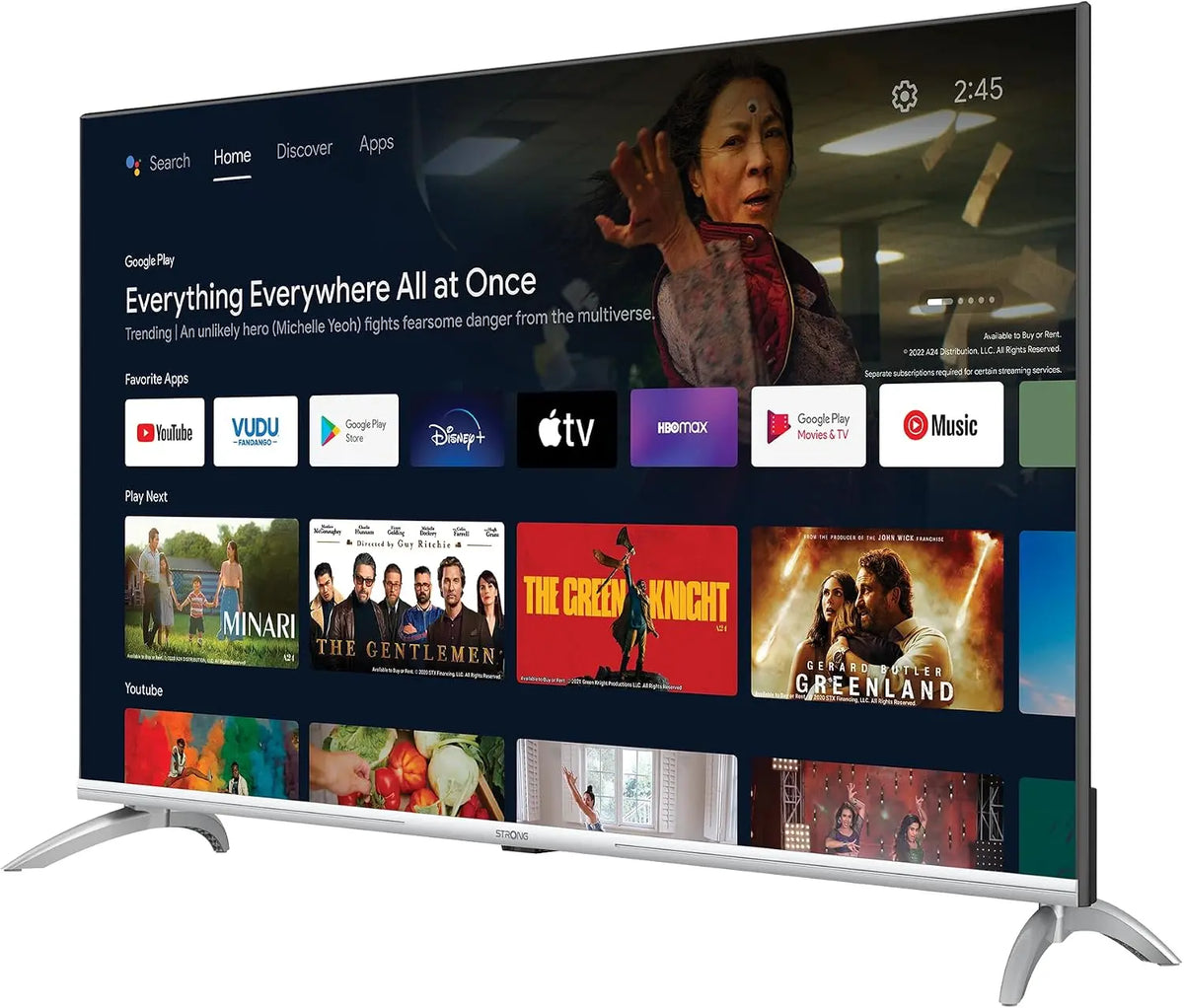 Strong - téléviseur connecté 4K UHD SRT43UD6593 - 43 Pouces 108 cm Connectée sous Android téléviseur