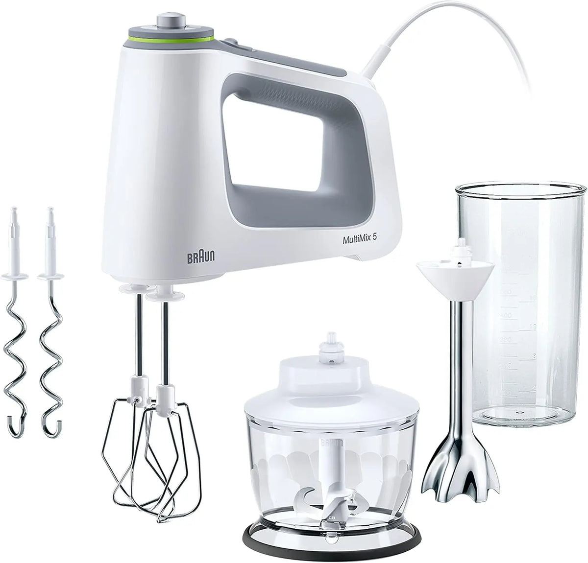 Braun HM5137WH Batteur avec Fouet/Pétrin amovibles Blanc/Gris 750 W – batteur mélangeur