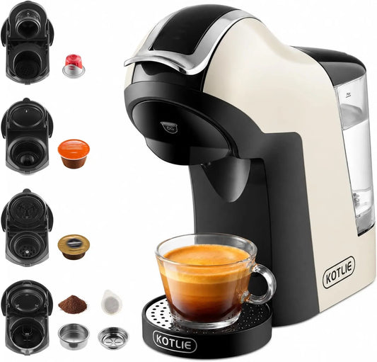 KOTLIE 308B Machine à Café Multi Capsules 5 – 1400 W, 1 L, gris/noir