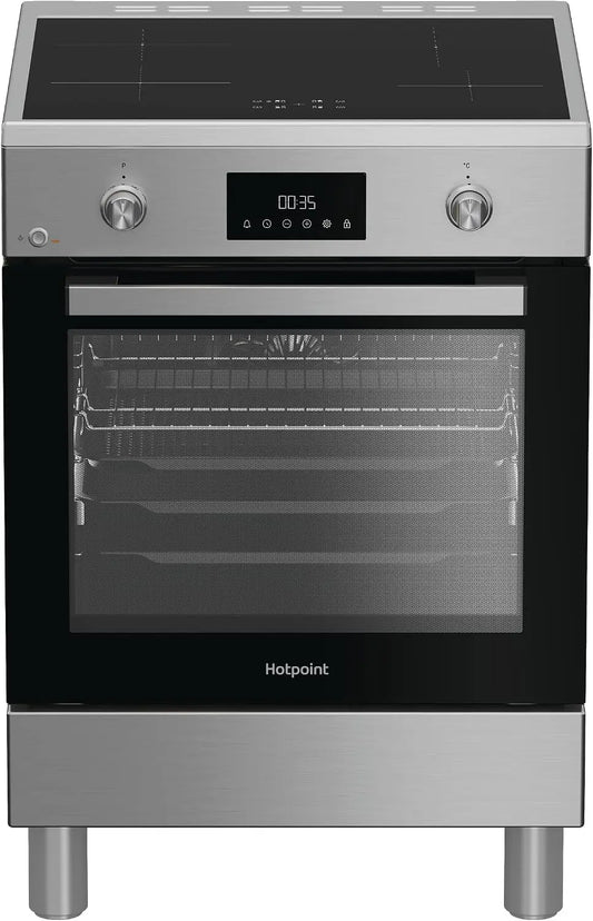 Hotpoint Ariston H6I8LMSAX - Cuisine à installation libre 60 x 60 cm avec four multifonction ventilé – argenté