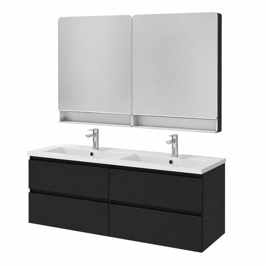 Ensemble de meubles de salle de bain, coloris noir, pour la salle de bain
