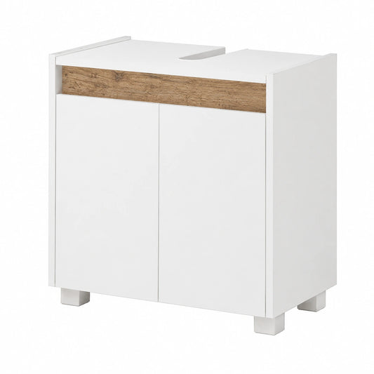 Ensemble de meubles de salle de bain, 57 x 54,5 x 33 cm, coloris blanc, pour la salle de bain