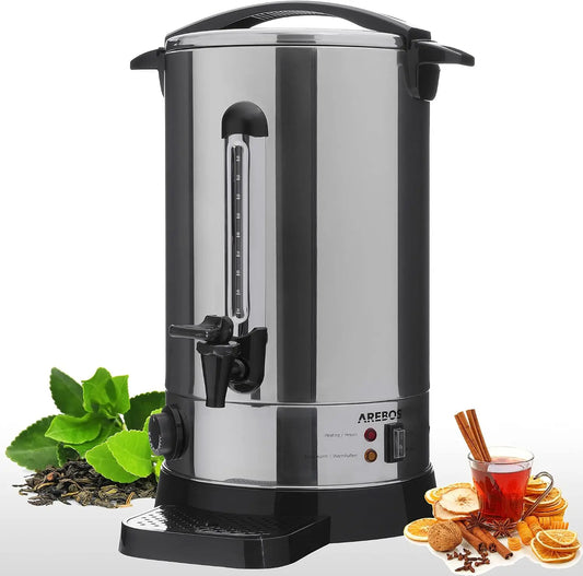 Arebos Distributeur de Boisson Chaudes 1650W – 20 l, gris/noir