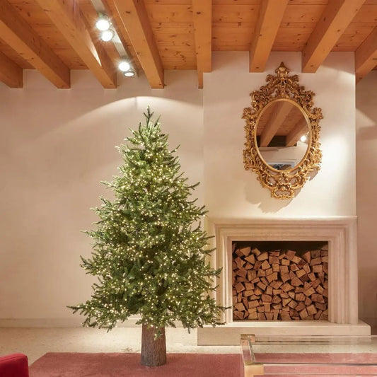 EDG Enzo De Gasperi Sapin de Noël Pin Luxury 180 x 136 cm Réaliste 3000 LED 2664 branches – orange/beige
