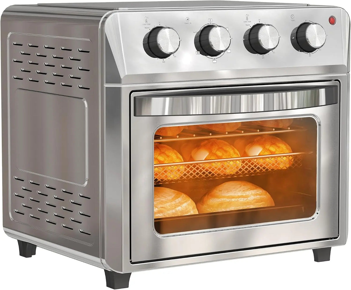 HOMCOM Mini Four à Convection 24L 1600W 90-230°C Argent – 50 Hz, argenté