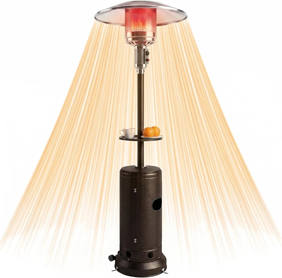Outsunny Chauffage de terrasse à gaz 13 kW avec tablette – marron