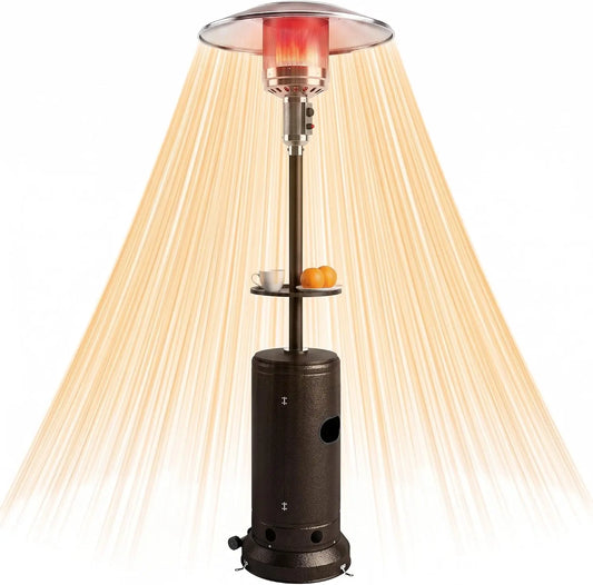 Outsunny Chauffage de terrasse à gaz 13 kW avec tablette – marron