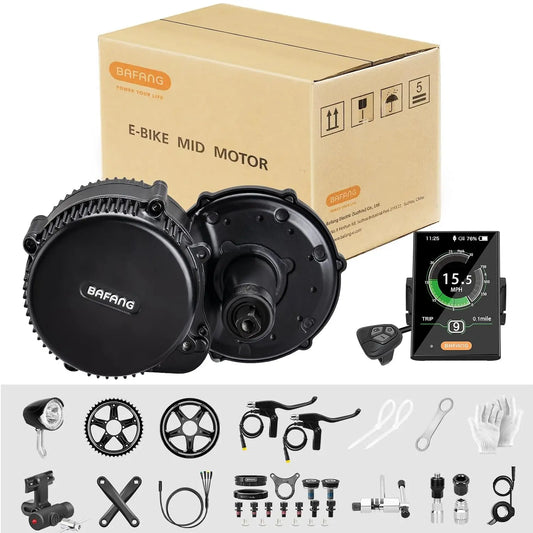 BAFANG Kit Moteur Central 48V 75OW pour E-Bike avec Écran C18 – 750 W / 250 W, beige/noir/gris