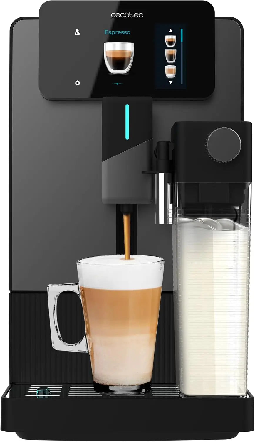 Cecotec Cafetière Superautomatique Cremmaet Latte Touch. 19Bars – 1,1 L / 400 ml, gris/noir