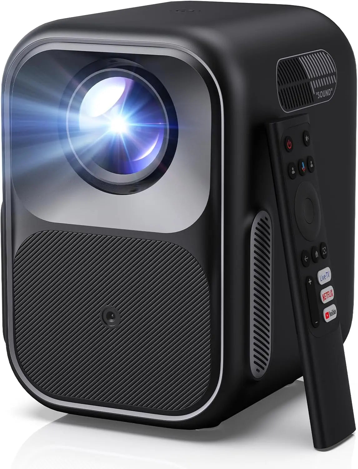 WEMAX Mini Vidéoprojecteur avec Google téléviseur et Netflix Certifié – HDR10, gris/noir