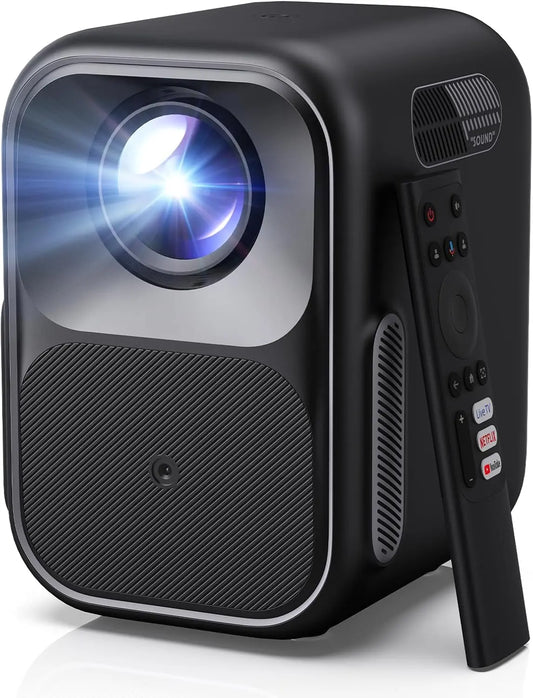 WEMAX Mini Vidéoprojecteur avec Google téléviseur et Netflix Certifié – HDR10, gris/noir