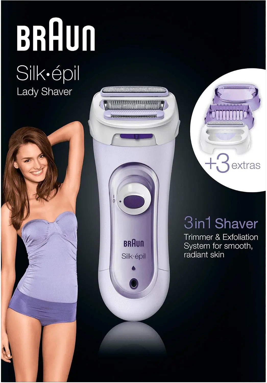 Braun Silk-Épil LS5-560 Rasoir électrique sans fil – noir/gris