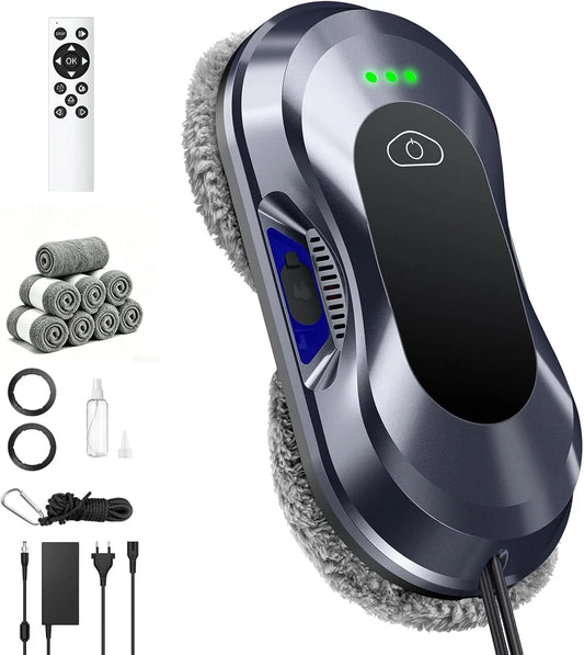 Keero Robot Lave Vitres Dernière Version Améliorée – 500 mAh, gris/noir