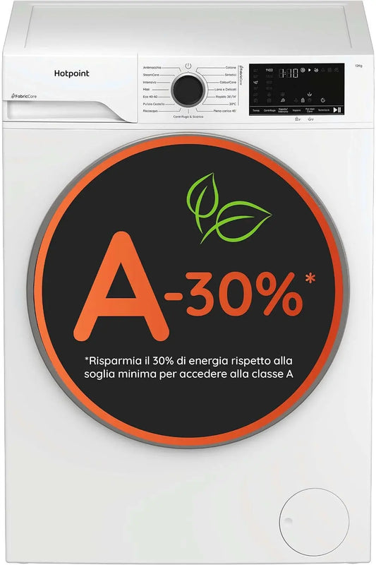 HB123CAREI LAVATRICE CF 12KG 1400G A-30% INV DISPLAY DIGITAL – noir/orange/gris