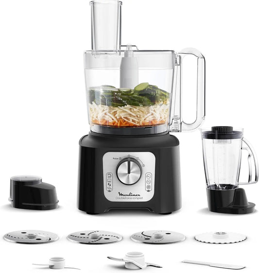 Moulinex - Double Force Compact Robot Cuisine 800W - 3L - Noir – robot de cuisine