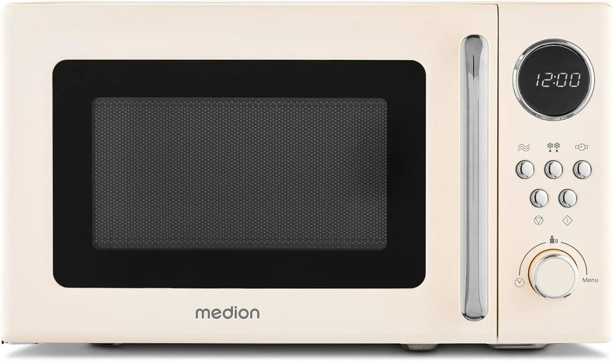MEDION Micro-ondes rétro 20 litres – MD15000, 800 watts, beige