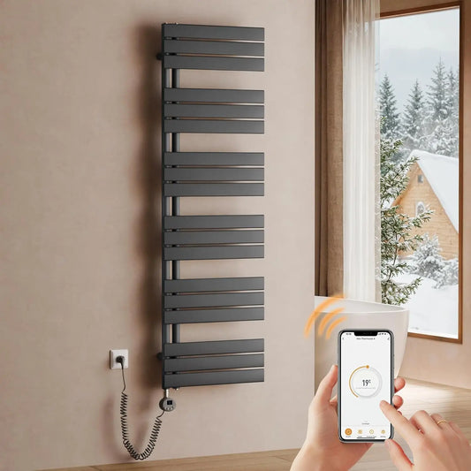 Sèche-Serviette Électrique 1599×500 mm WiFi 1000W Anthracite – gris anthracite