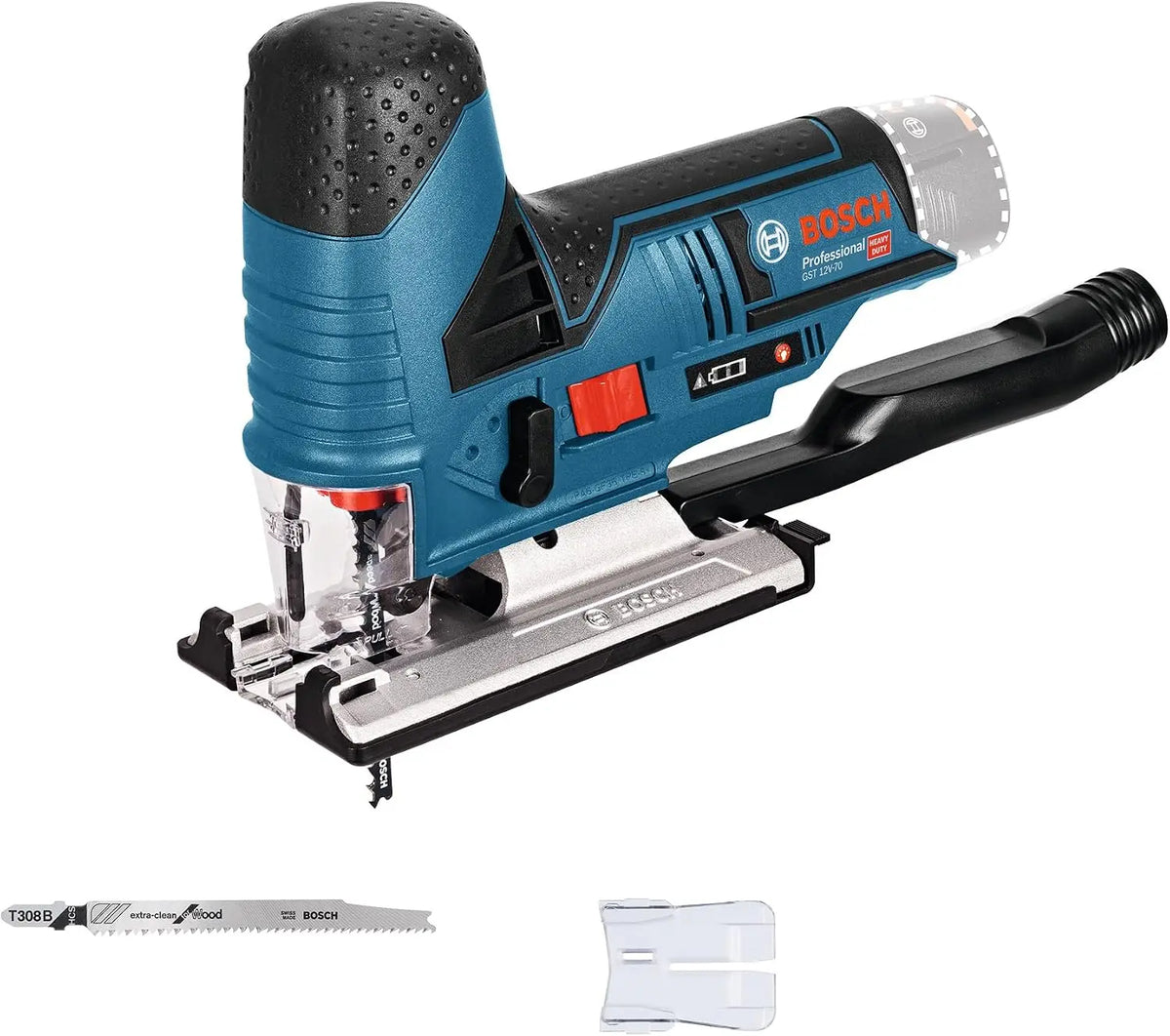 Bosch Professional 12V système scie sauteuse sans-fil GST 12V-70 2 lames – 2 Ah, sans batterie, gris/bleu/noir