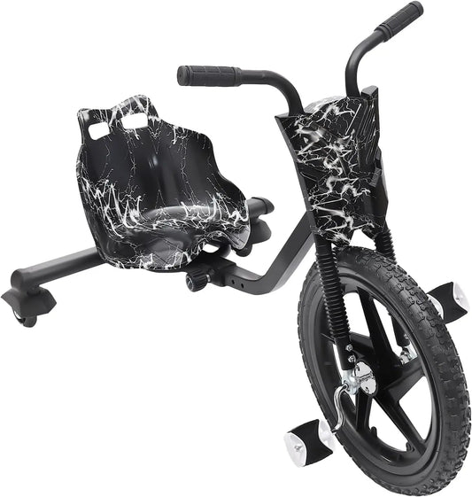 Drift Trike Trottinette Drift Kart 360° avec pédales Noir – 90 x 68 x 60 cm