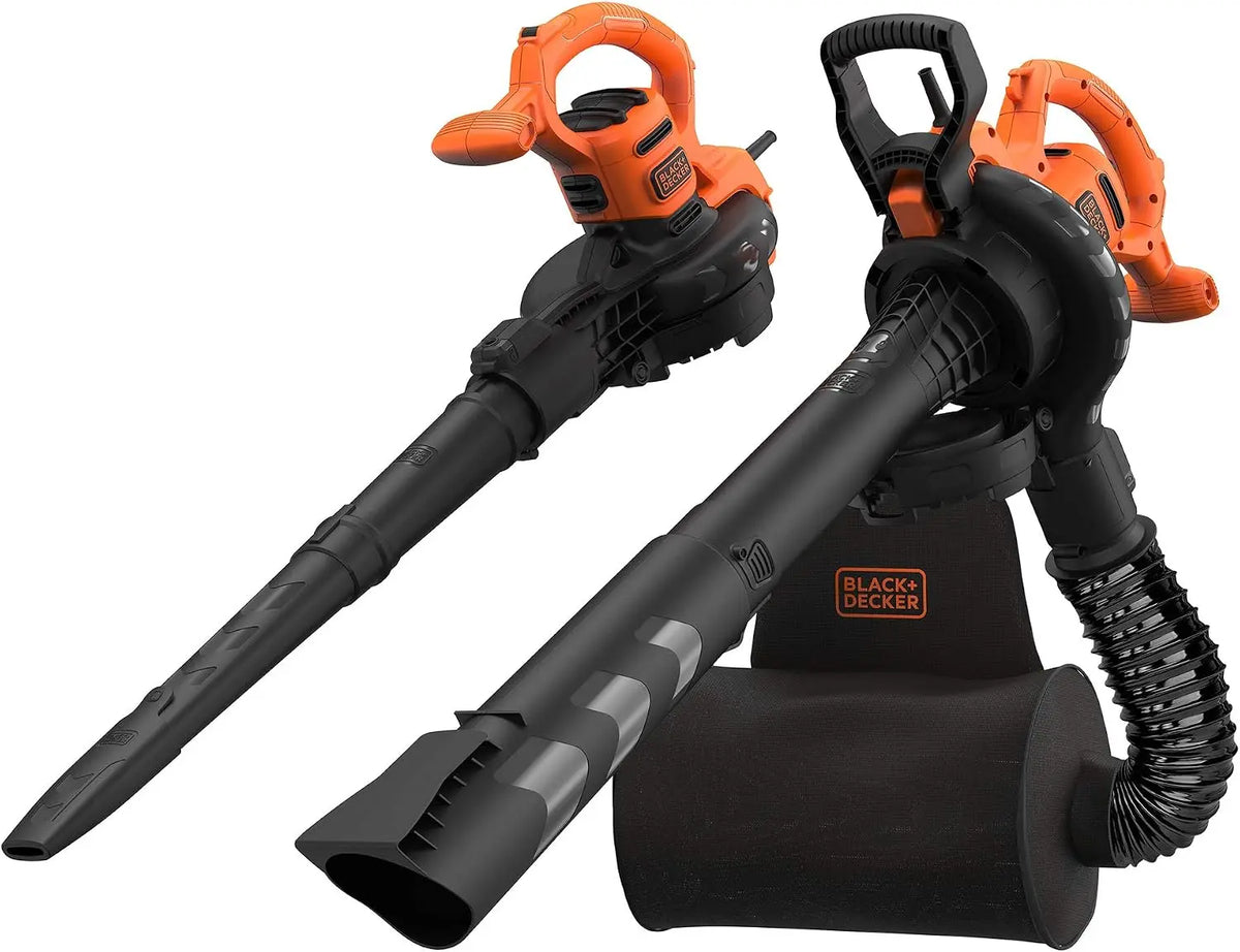 BLACK+DECKER BEBLV260 Aspirateur à Feuilles électrique 3 en 1 avec broyeur – 55 l, 15 m³/min, noir/orange