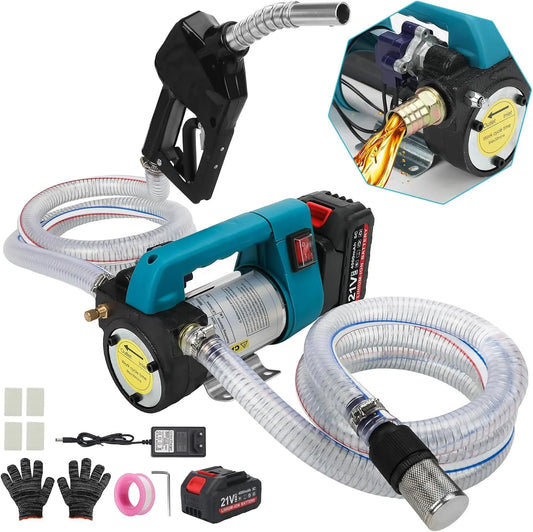 Pompe diesel à batterie 45 l/min – sans fil, 260 W, 4,0 Ah, gris/noir