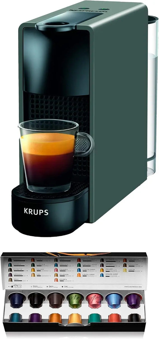 Nespresso Mini-machine à café à capsules Krups XN110BRD Essenza – noir/gris/vert