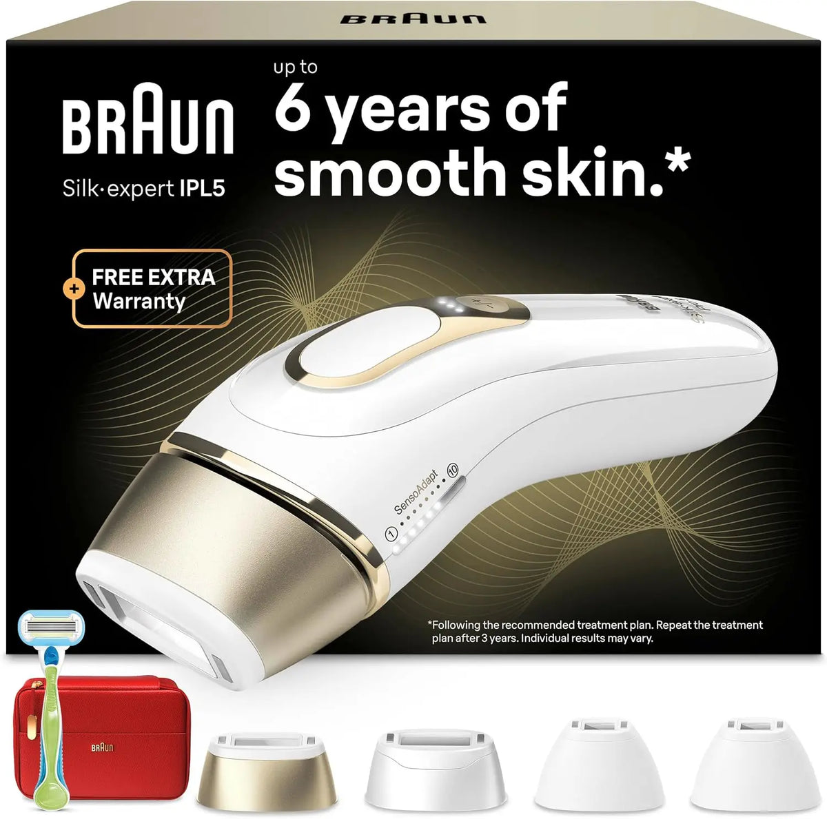 Braun Epilateur Lumiere Pulsee Silk·expert Pro 5 PL5382 – blanc