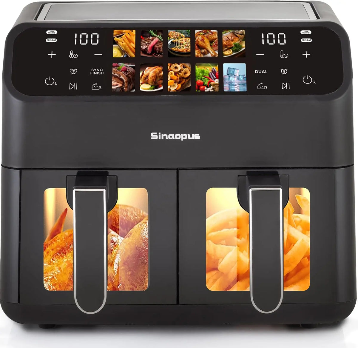 Air Fryer 2 Compartiments 9 L XXL friteuse – 2000 W, 9 L / 4,5 L, noir