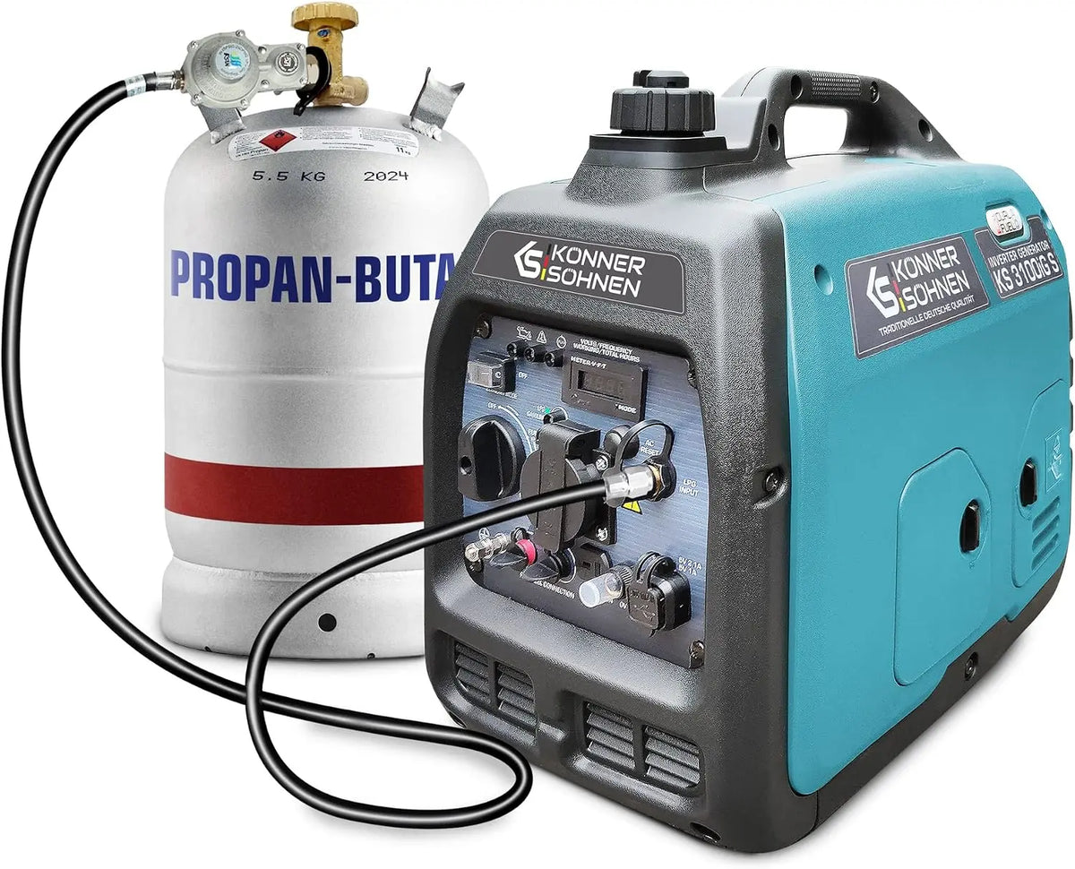 Könner & Söhnen KS 3100iG Groupe électrogène onduleur essence gaz 3100W – gris/bleu
